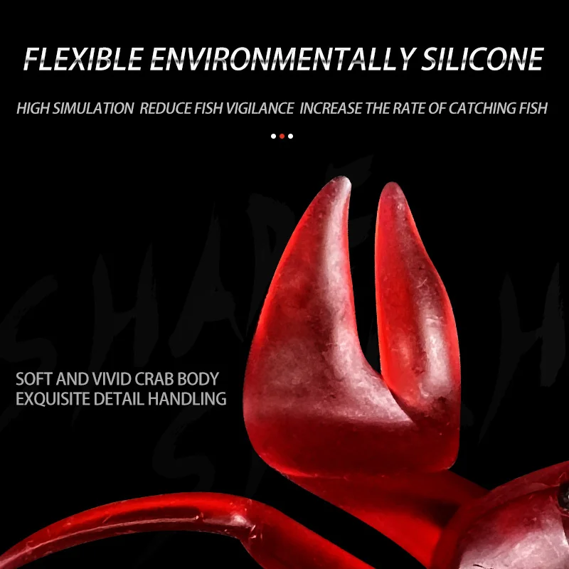 1-2 uds venta al por mayor de fábrica 10,5 cm 14cm señuelo de cangrejo artificiales simulación 3D PVC goma de silicona cebo suave Señuelos de pesca de cangrejo rojo - imagen 3