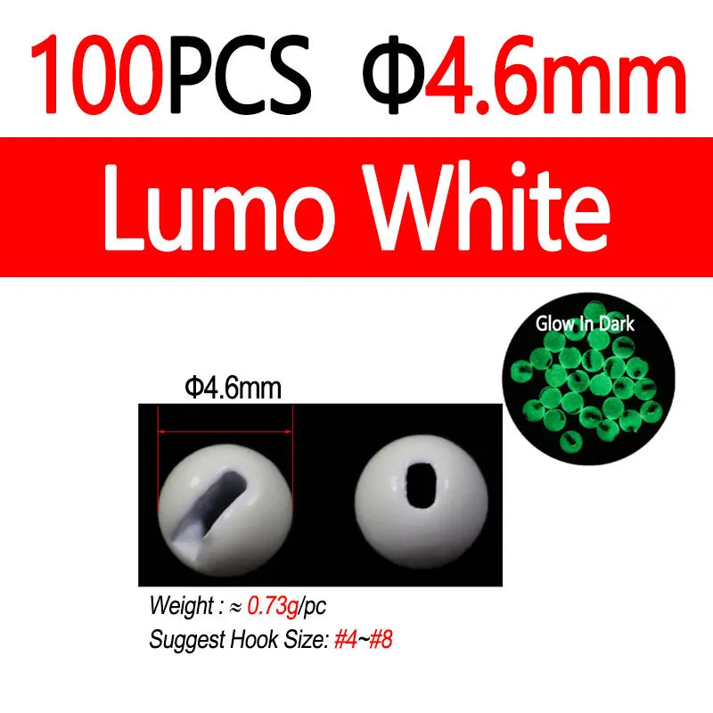 100pcs 4.6mm White