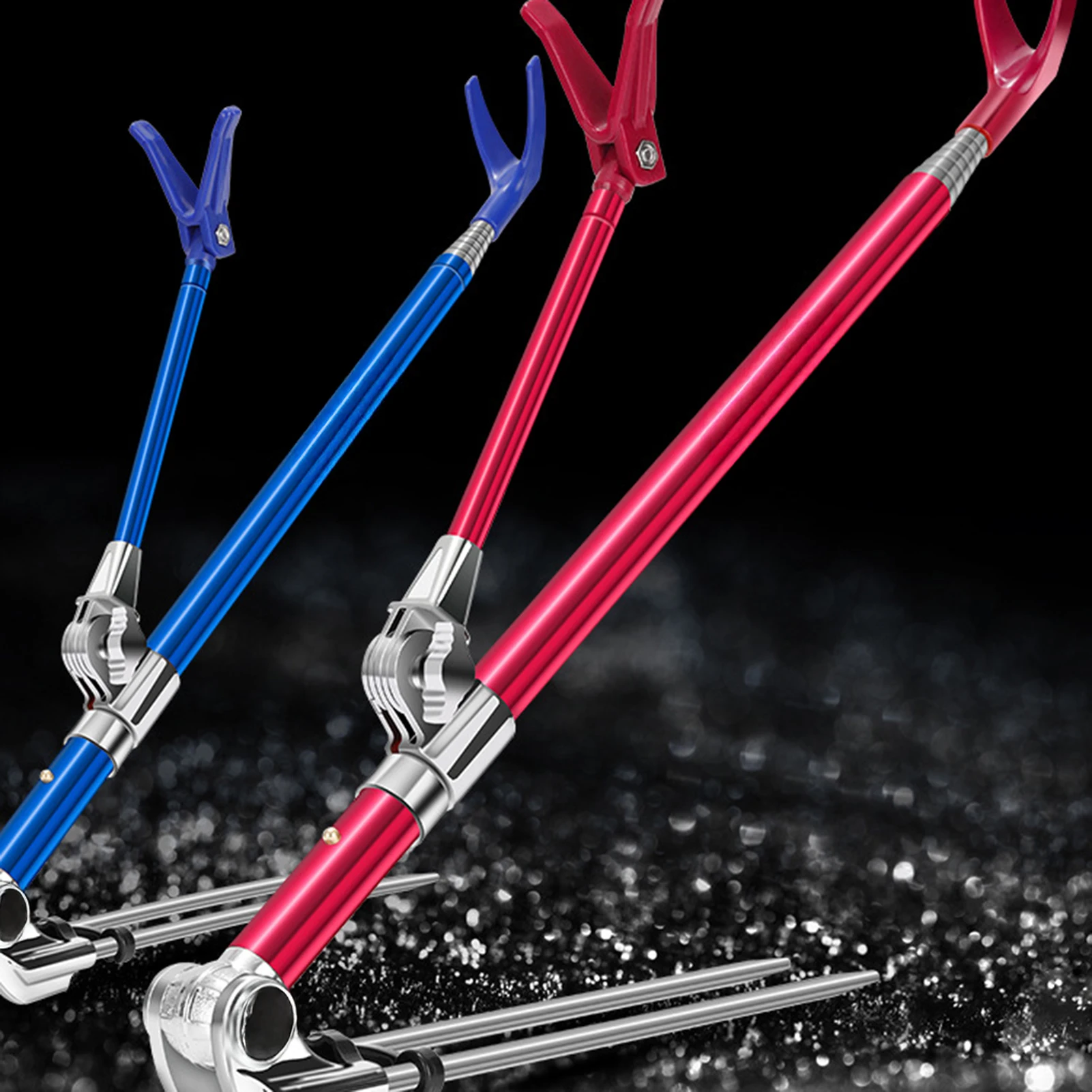 Soporte telescópico para caña de pescar, soporte portátil de aleación de aluminio para caña de pescar, soporte para caña de pescar ajustable multiángulo, engranajes de pesca - imagen 2