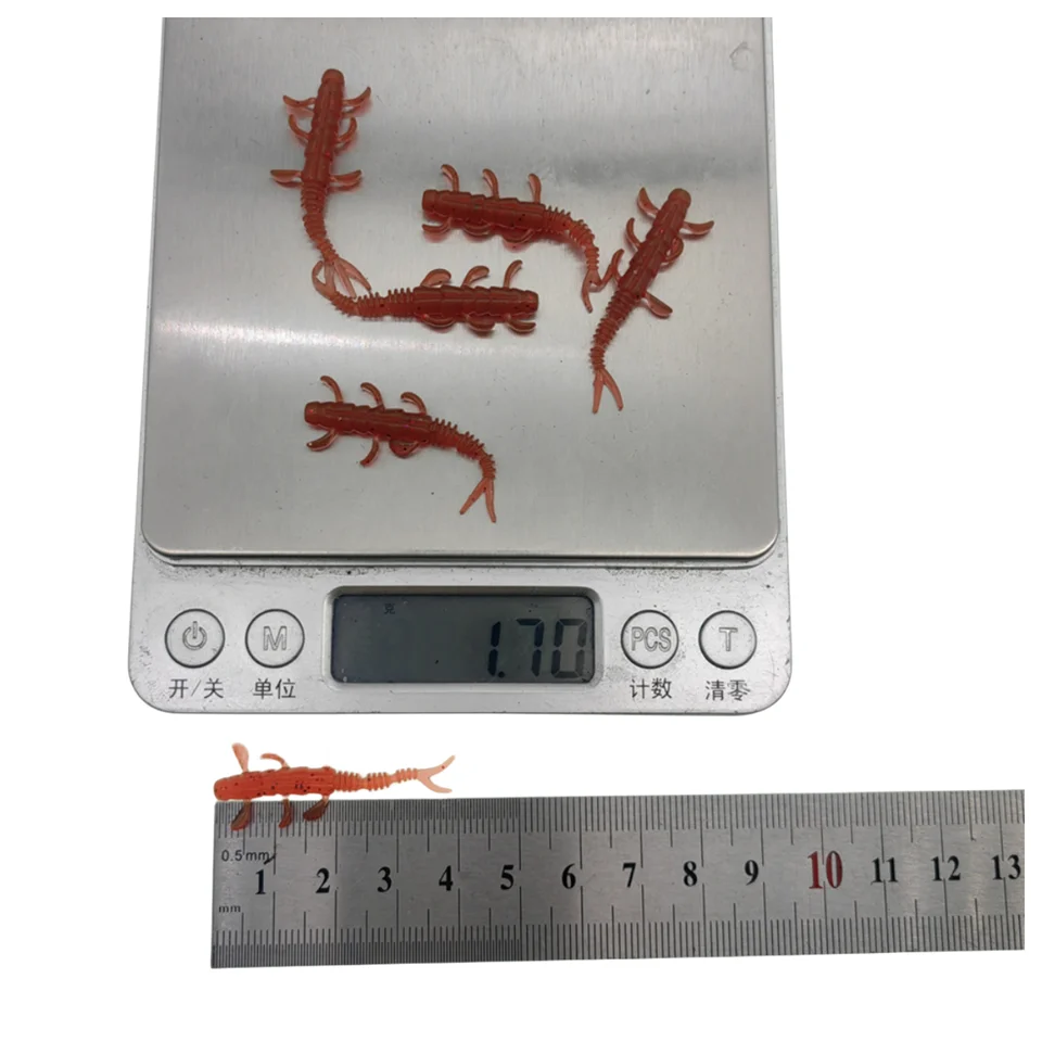 Mini Señuelos de Pesca de gusano suave, cebos artificiales de silicona de 0,35g/40mm, 40 piezas, TPE, aparejos de pesca de lubina, carpa, Lucio - imagen 5