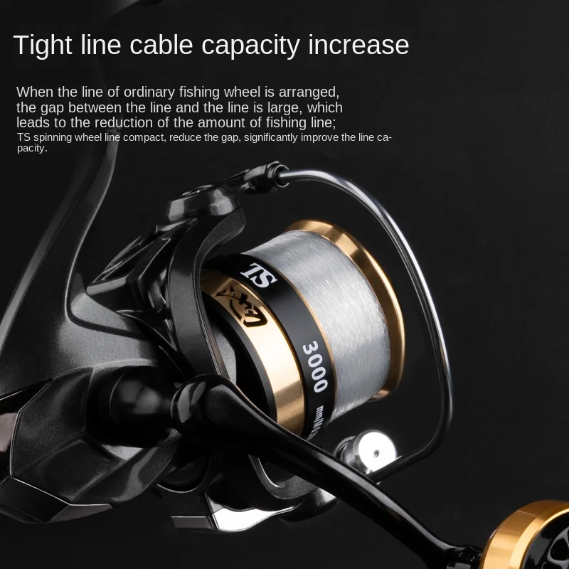 Carrete de pesca para niños TS500-7000 para agua salada, mango de carrete de Metal para agua dulce, aparejos de pesca intercambiables izquierdo/derecho para trucha y carpa - imagen 4
