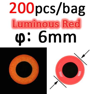 200pcs 6mm Red