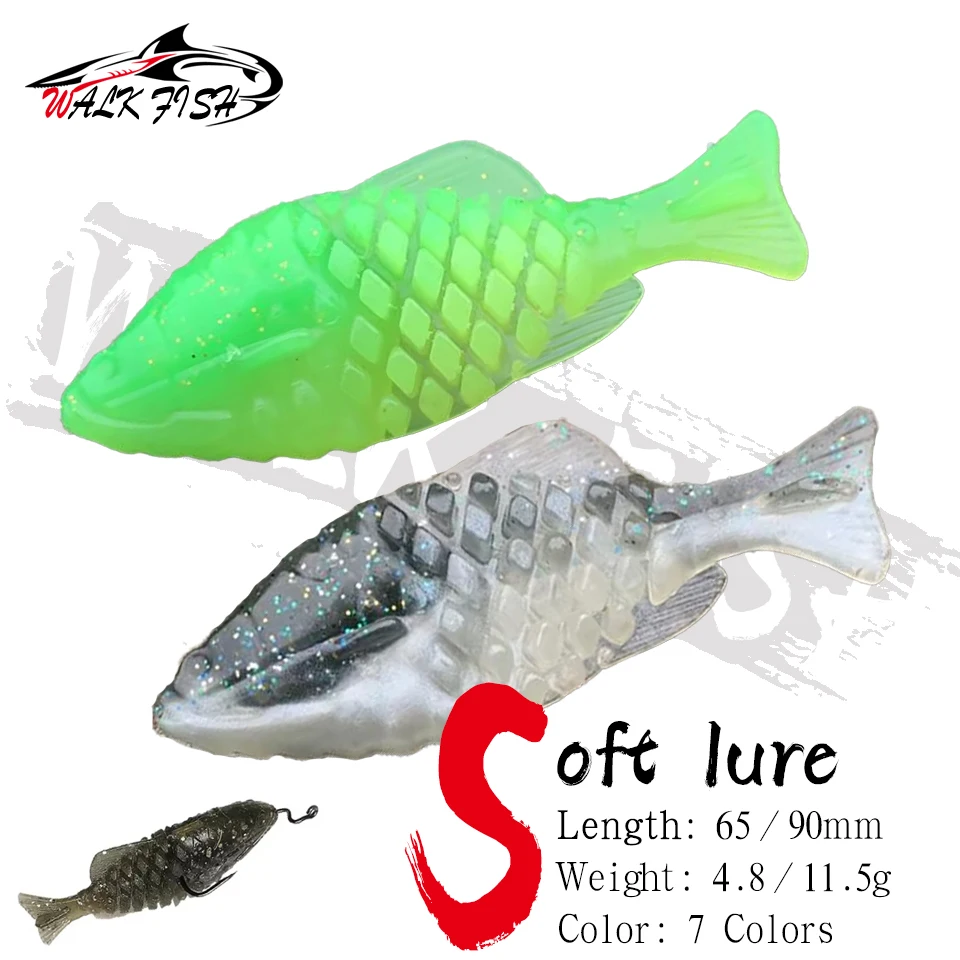 WALK FISH 4,8g 11,5g señuelos blandos pesca en el mar carpa pequeña cruciana agua flotante cebo simulado cebo Artificial pez de hundimiento lento
