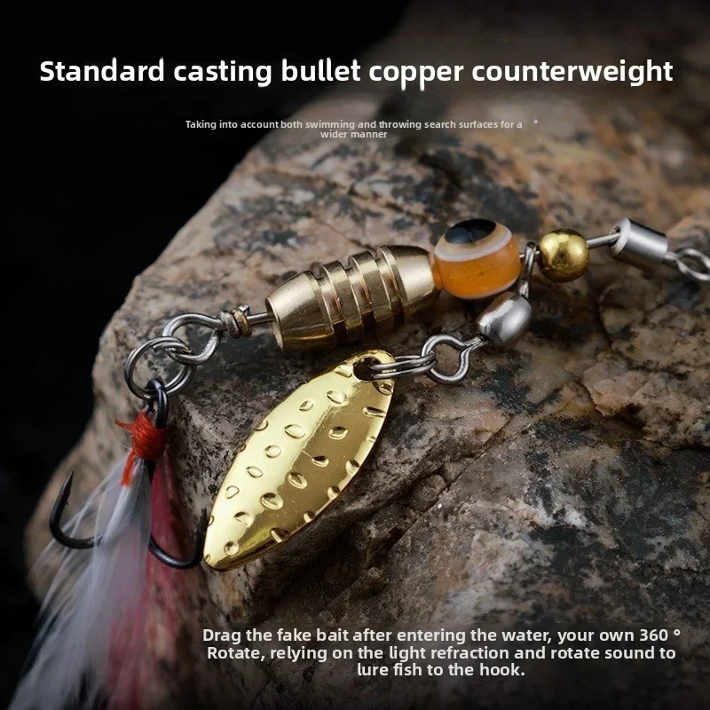 MUKUN-señuelo de pesca de Metal con cuchara giratoria, 3,5g/5g, cuchara de lentejuelas, cebos para lubina, trucha, perca, Lucio, aparejos de pesca giratorios, 1 Uds. - imagen 3