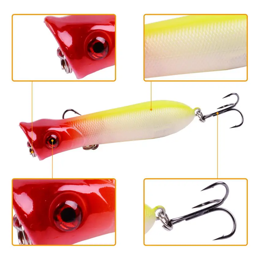 Señuelo de pesca de Popper Wobbler, 1 piezas, varilla flotante, crankbait, cebo artificial, peche poper pop, pesca de carpa, Lucio - imagen 3