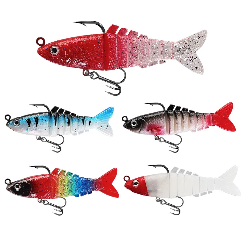 1 Uds. Señuelos de pesca Wobblers hundidos 8,5 cm 17g 6 cebo de natación multiarticulado cebo Artificial duro Lucio/señuelo de pesca de lubina cebo de manivela