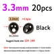 20pcs black 3.3mm