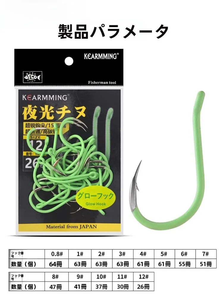 KEARMMING-ganchos brillantes para Fiing, juego grande, ganchos brillantes para la boca, ganchos para Fiing nocturno, equipo luminoso para Fiing, surtido en el océano - imagen 3
