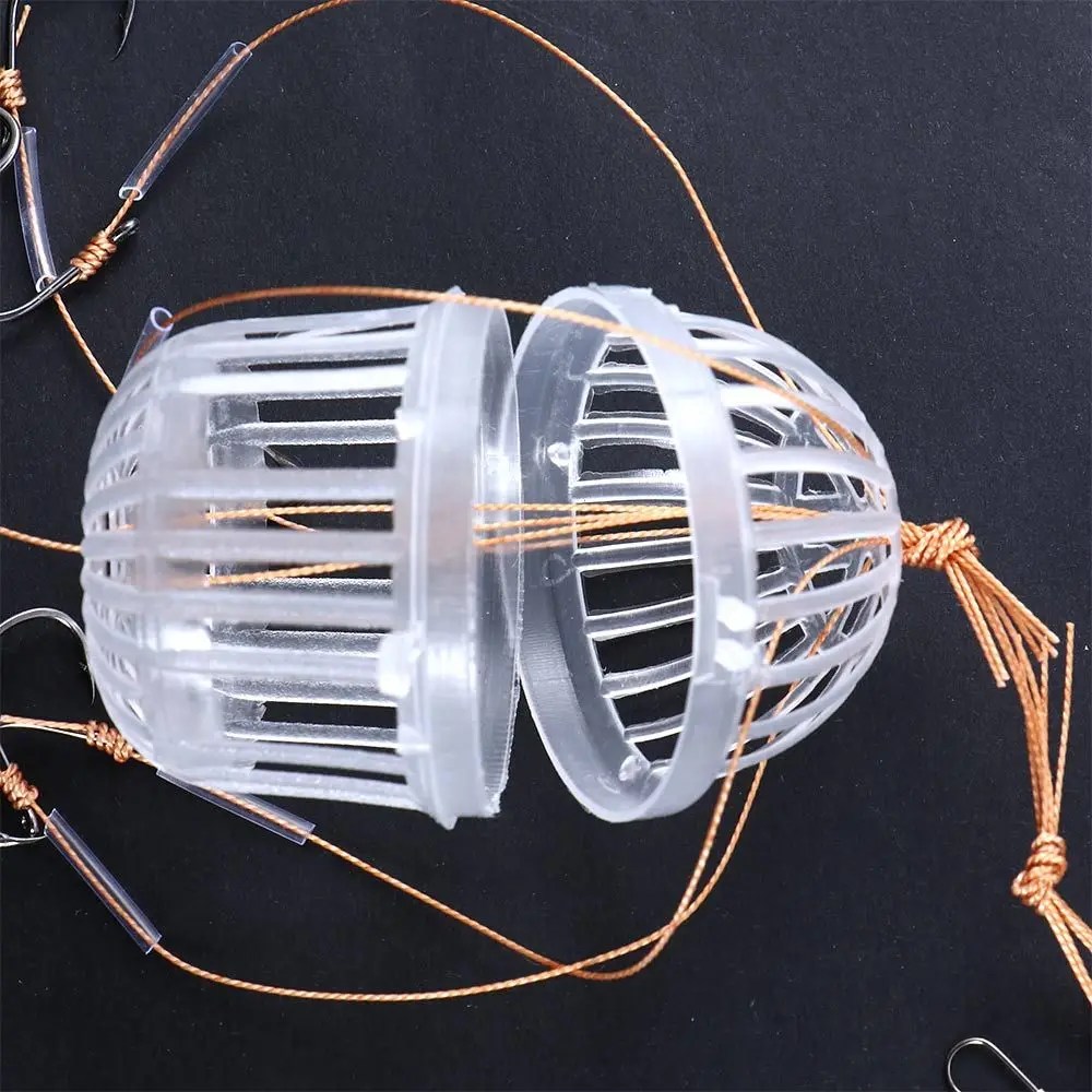 Cesta de anzuelo esférica para carpa, soporte para alimentador, caja de mar, anzuelos de pesca, jaula alimentadora de cebo, jaula de cebos de explosión, ganchos de explosión - imagen 5