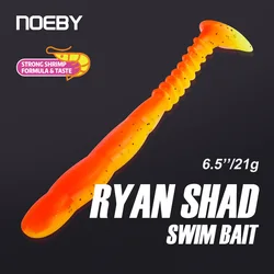 Noeby cebo suave 150mm 21g Ryan Shad Swimbait 6,5 "señuelo Artificial suave Wobblers Jig Head Minnow Bass Pike perca señuelo de pesca