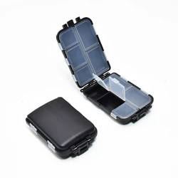 Caja de aparejos de pesca con 10 compartimentos, caja de almacenamiento para anzuelos y señuelos de pesca, organizador de herramientas y accesorios