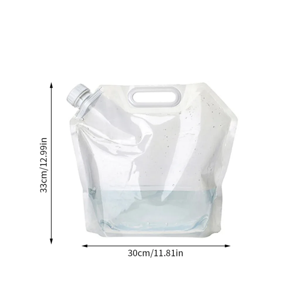 Bolsa de almacenamiento de agua portátil de 5L, contenedor de agua deportivo hecho de Material PE con asa, accesorio plegable para Picnic y acampada al aire libre - imagen 2