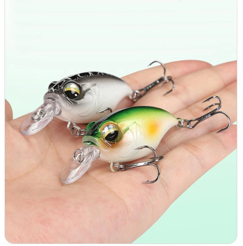 Cebo Artificial flotante de 38mm y 8g, cebo para pececillos, anzuelo de pesca Triple, manivela que se hunde, cebo duro, aparejos de pesca Swinger, cebo falso - imagen 5