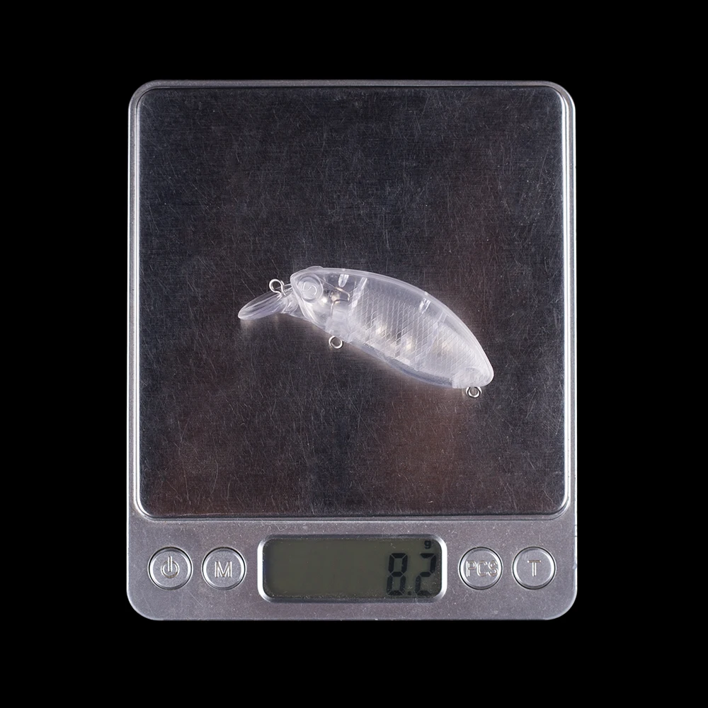 Hanlin-Señuelos de Pesca flotantes sin pintar, cebos de plástico duro, cuerpo transparente, aparejos en blanco Wobbler, 10/20 piezas, 6CM, 8G - imagen 3