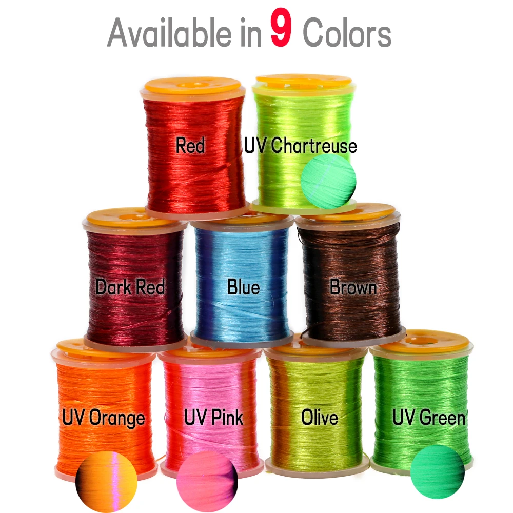 WIFREO 200D UV resaltado hilo para atar moscas neón hilo para atar moscas hilo para atar moscas salmón bajo patrón de mosca Material para atar - imagen 4