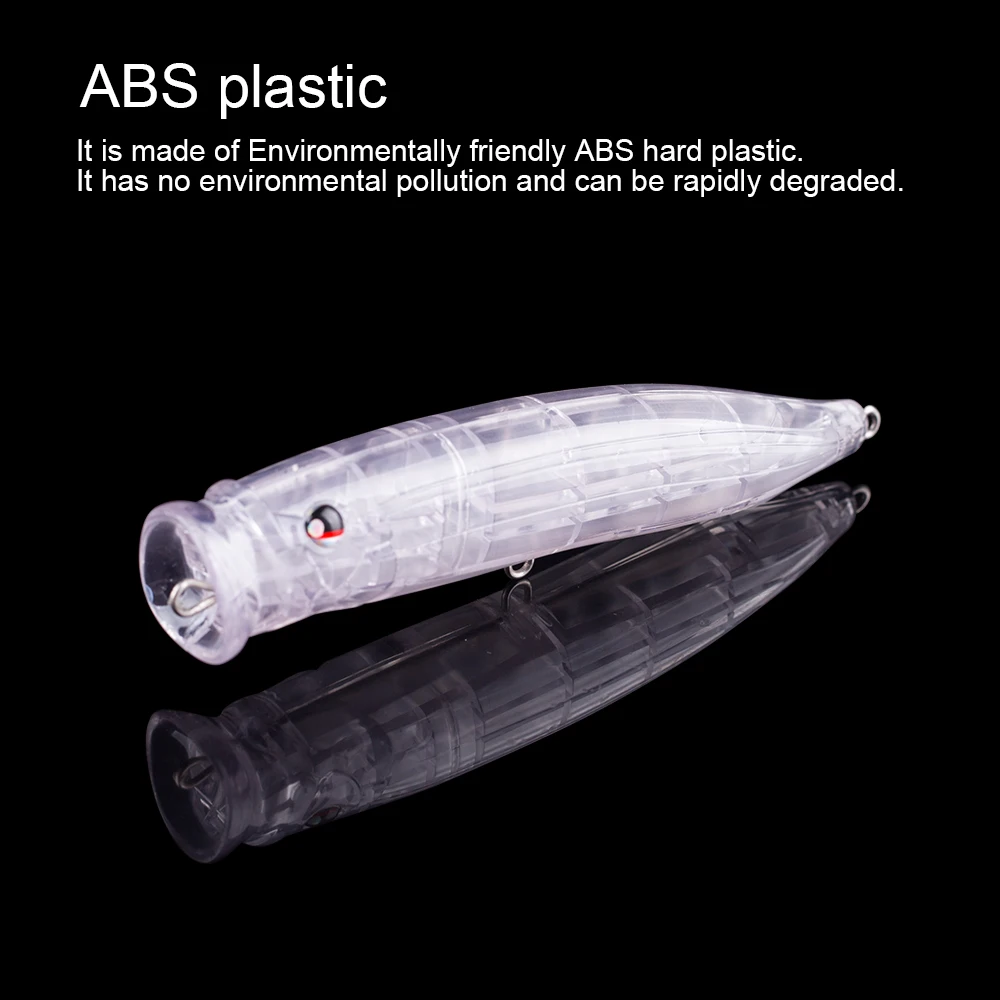 Hanlin-cebos de plástico duro de gran tamaño, aparejos de pesca de gran tamaño, sin pintar, 155mm/53g, cuerpo transparente, 2/5 piezas - imagen 5