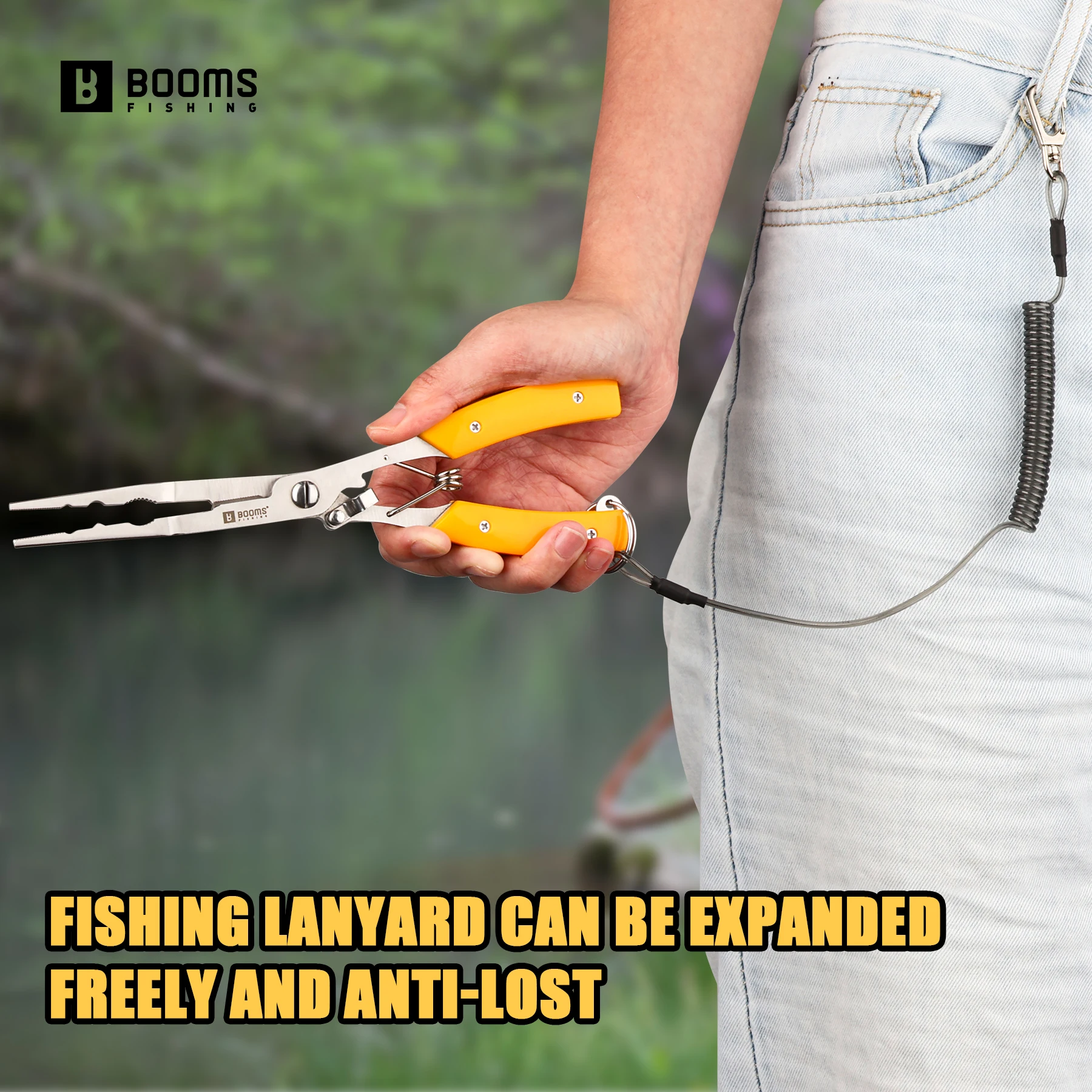 Alicates de pesca Booms H06 de 20cm de largo, tijeras de línea multifuncional de acero inoxidable, removedor de anzuelos, herramientas de aparejos de pesca - imagen 5