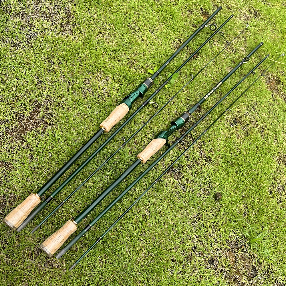 Cañas de pescar de 6 secciones de carbono para viaje, peso de línea de 4-10LBS de potencia, señuelo ultraligero para trucha, Mini poste de 2,1 M/2,4 M - imagen 5