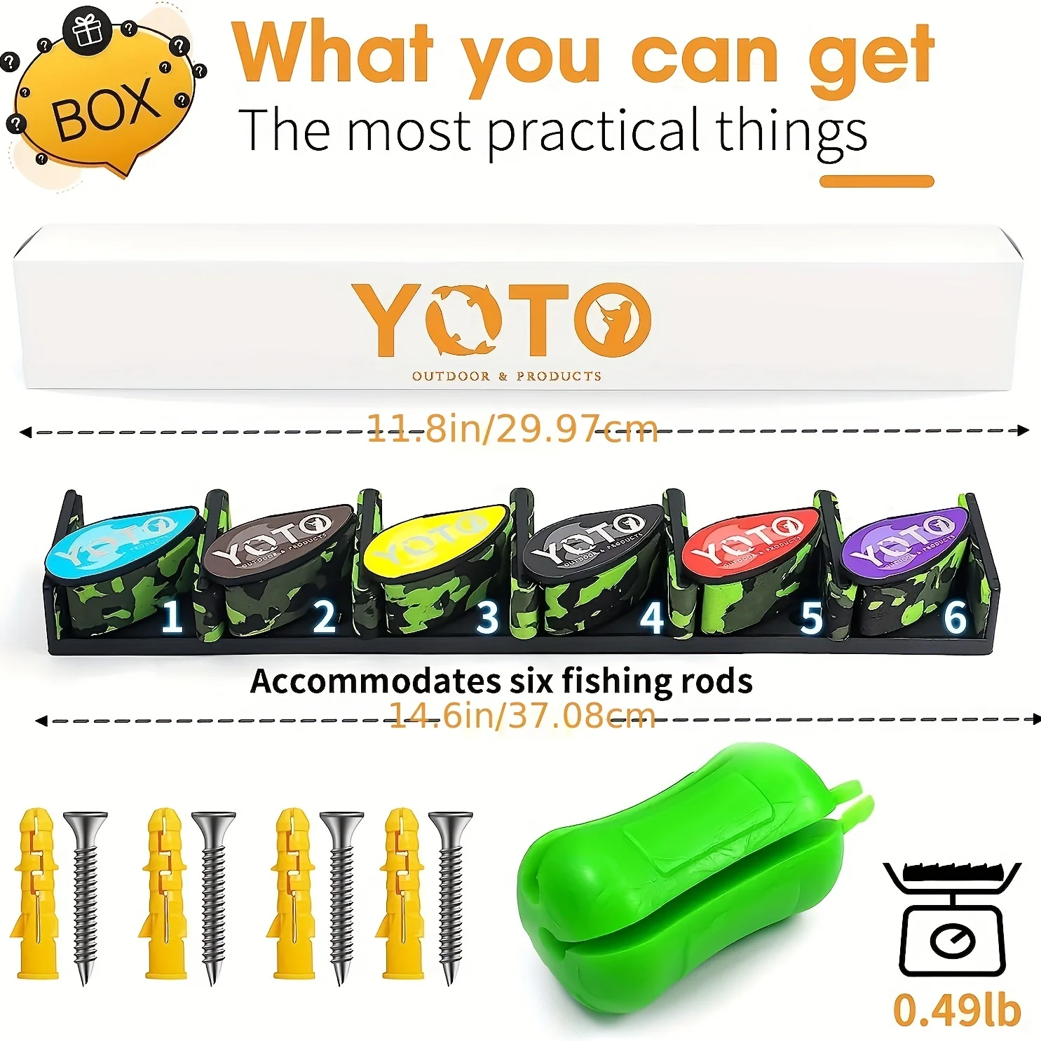 Soporte Cañas YOTO – Estante Vertical de Pared con Bola Fija - imagen 4