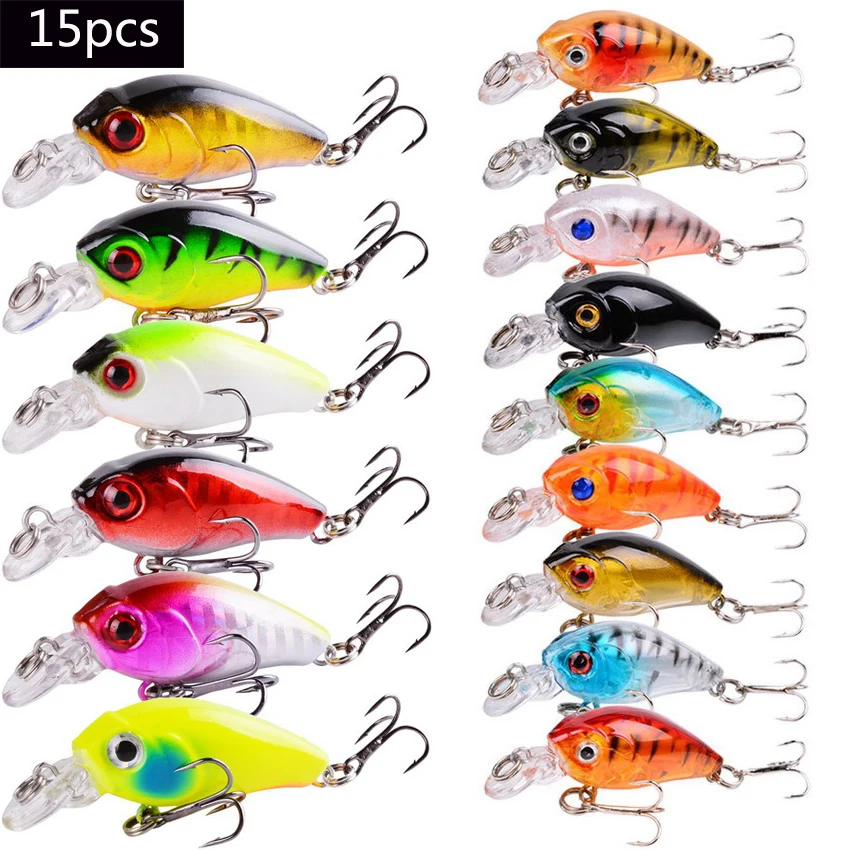 Juego de Señuelos de Pesca mixtos, Kit de cebos duros Wobbler Crankbaits Swimbait Minnow, aparejos de Pesca de carpa, 33 piezas, 25 piezas, 15 piezas - imagen 3