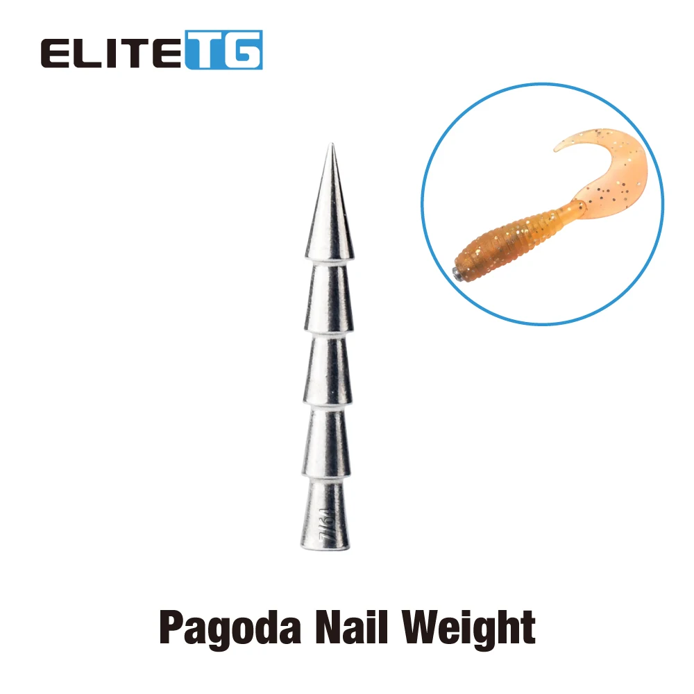 Elite TG Hideki Peso del clavo, Dek Rig Neko Rig 1/96-1/48 oz Señuelo blando Pesca de lubina 1/32-7/64 oz Accesorios - imagen 5