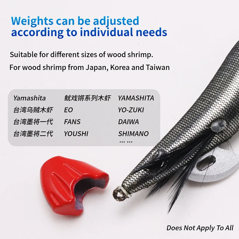 ZYZ-Cabeza de plomo luminosa para camarones de madera, gancho para paraguas de calamar, cebo falso que aumenta el peso, colgante de plomo dedicado más profundo para buceo - imagen 5