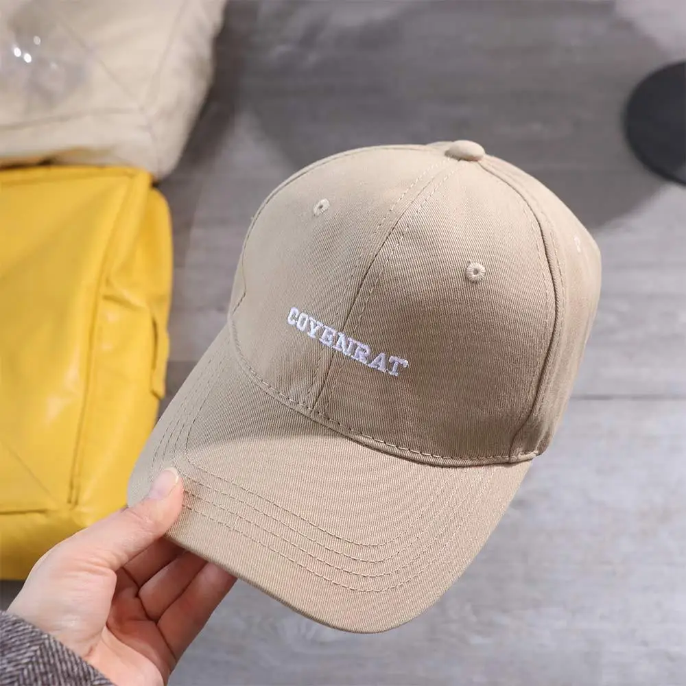 Gorra de béisbol de algodón de gran tamaño con letras ajustables, gorra de lengua de pato Vintage, gorra circular de cabeza grande de estilo coreano lavable, Unisex - imagen 4