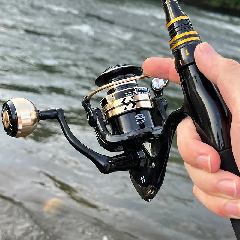 Sougayilang-carrete de pesca de Metal, accesorio de arrastre máximo de 10kg, EVA/Ball Grip, giratorio, agua salada, fresco, para carpa, 1000-4000 - imagen 4