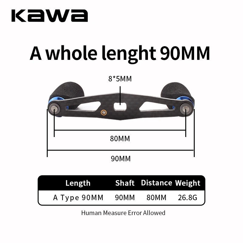 Kawa-mango de carrete de pesca de fibra de carbono con perilla EVA para S/ D/ A, tamaño de agujero de Baitcasting, 8x5/7x4mm, longitud de 90mm, bricolaje, 1 unidad - imagen 3