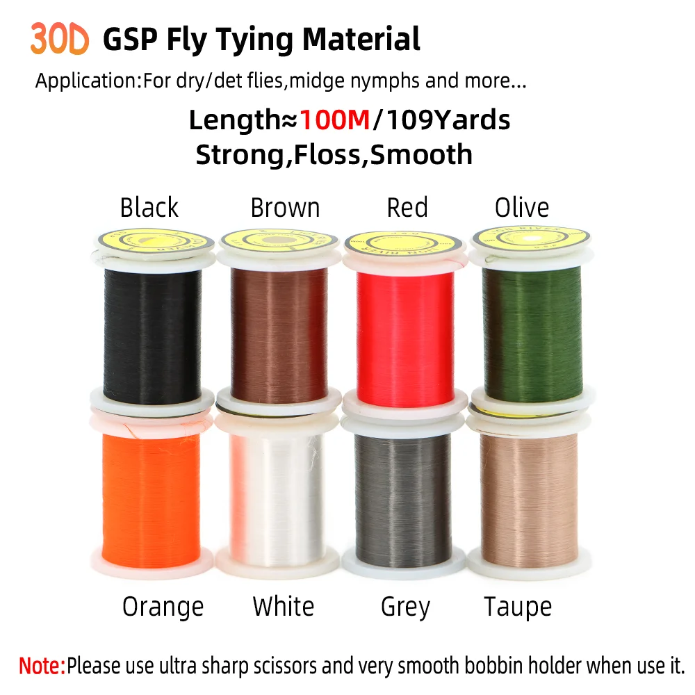 Wifreo 10D/20D/30D/50D/75D/100D/140D/200D GSP hilo de polietileno de alta resistencia Material de atado de moscas para ninfas moscas secas/húmedas - imagen 5