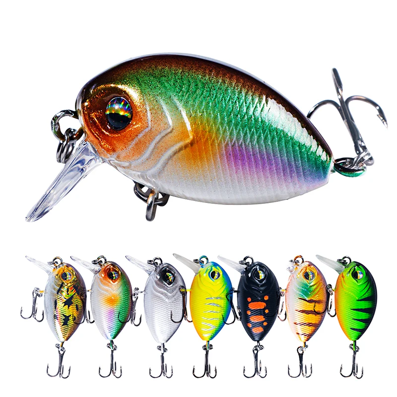 Señuelo de Pesca con manivela de 7 piezas, 3,8 cm, 3,8g, Isca, cebo duro Artificial, Lucio, carpa, Crankbait, señuelos Topwater wobblers, aparejos de Pesca - imagen 3