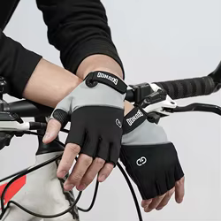 1 par de guantes de ciclismo transpirables, guantes antideslizantes de silicona para Fitness, protectores de palma de liberación rápida, manoplas de medio dedo para exteriores
