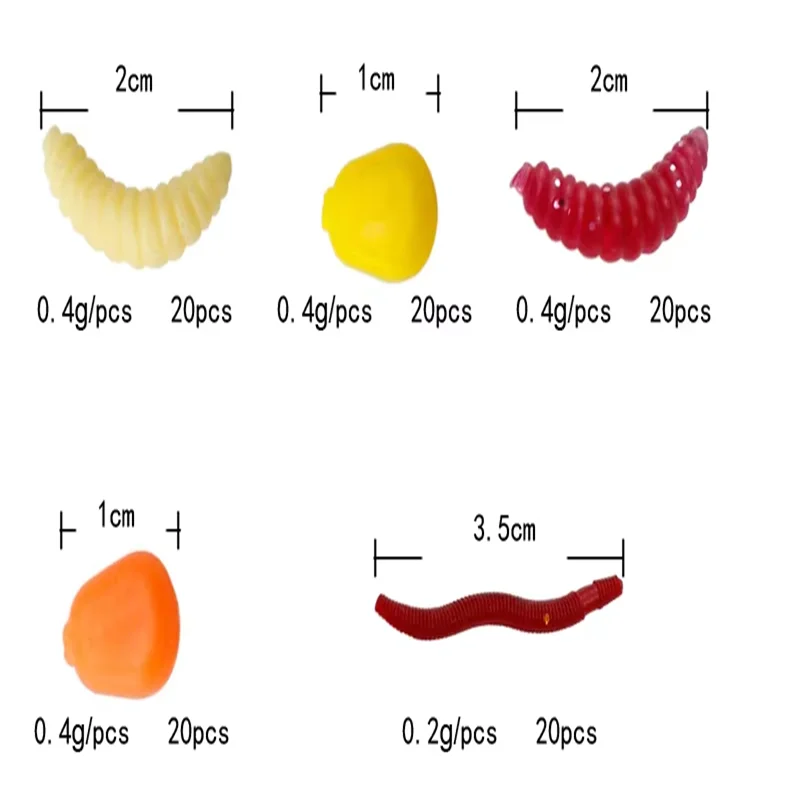 100 unids/set simulación de pesca señuelo suave falso cebo productos conjunto mixto lombriz Artificial para aparejos de pesca accesorios de herramientas - imagen 5