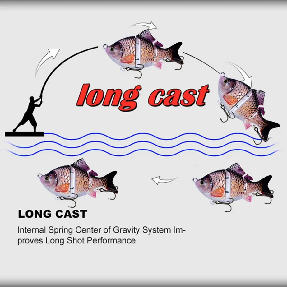 GREENSPIDER-Señuelos de Pesca articulados de plástico duro, 114mm, 37g, carpa que se hunde, Swimbait, Glide Bait, Crankbait, Wobbler, Lucio, aparejos - imagen 4