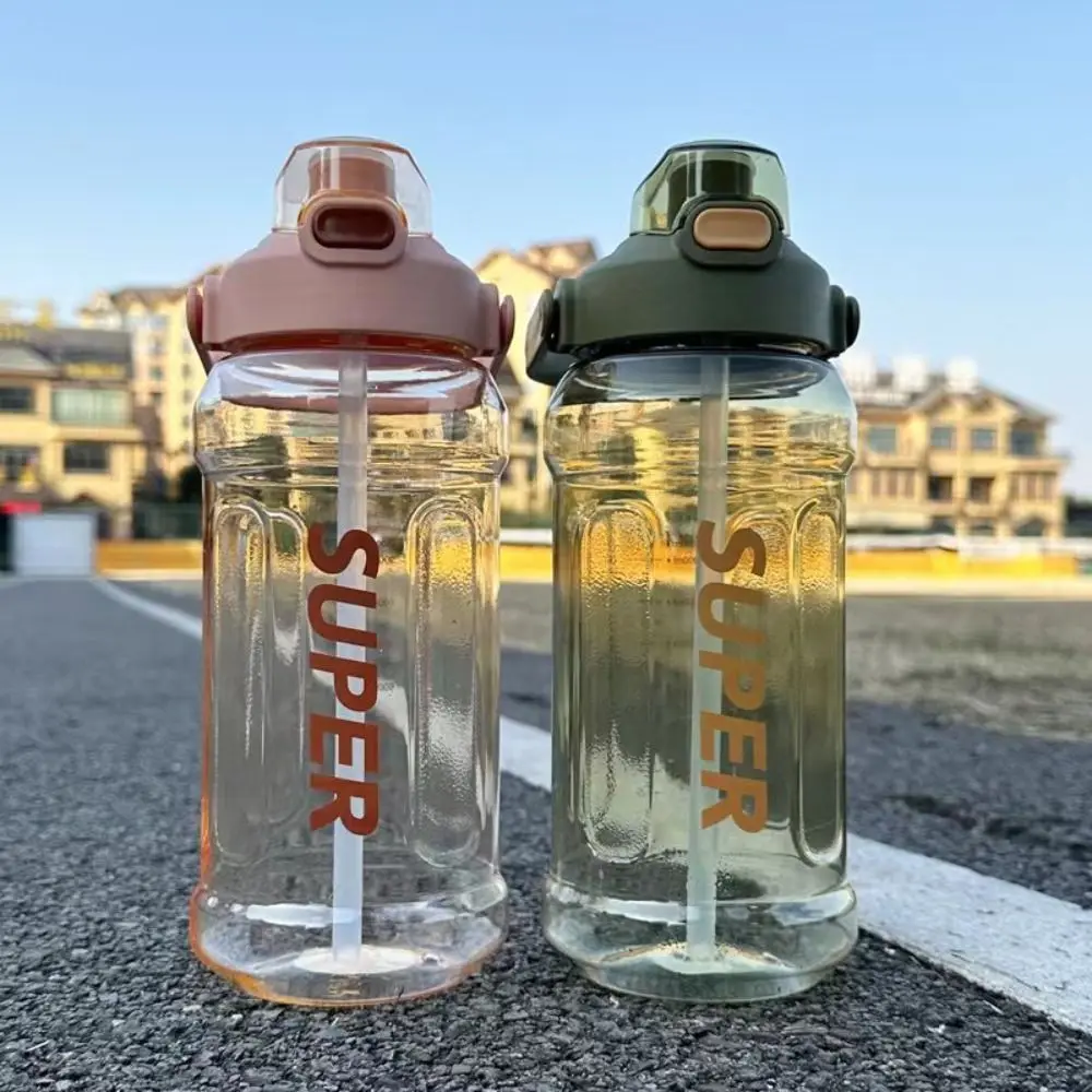 Con hervidor deportivo con pajita, taza de agua graduada de gran capacidad con pajita, botella para beber portátil a prueba de fugas para Fitness - imagen 4