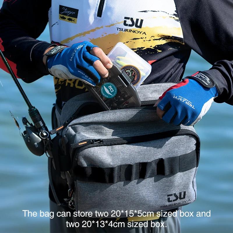 TSURINOYA-Bolsa multifuncional para aparejos de pesca, bolso de hombro para exteriores y bolsa de cadera, paquete de almacenamiento deportivo a prueba de salpicaduras de gran capacidad - imagen 3