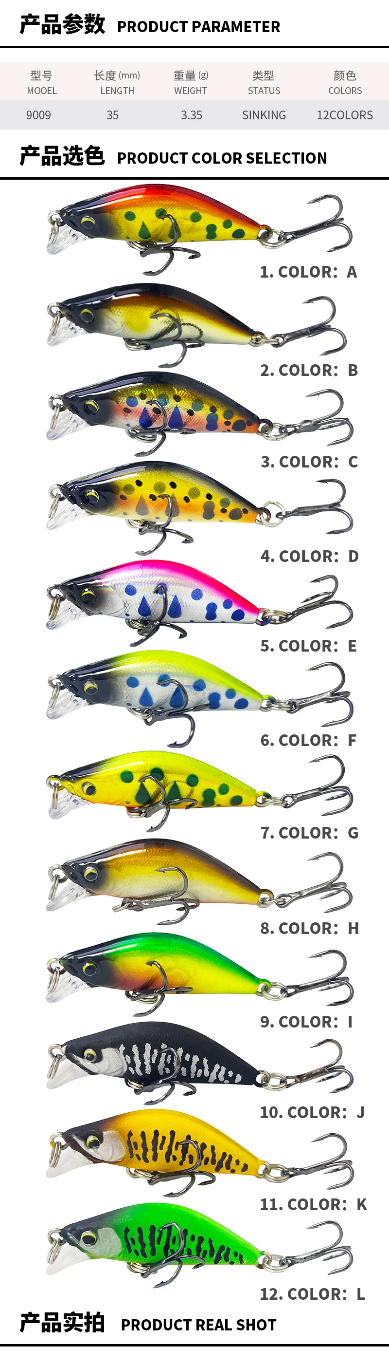 Descubra los colores de señuelo perfectos para sus aventuras de pesca con nuestra diversa selección