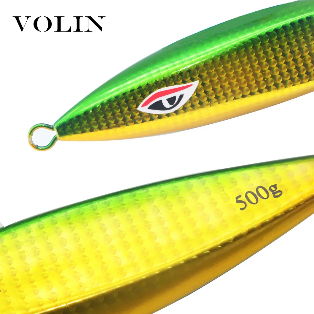 VOLIN-señuelo de pesca de Metal para lubina, cebo de pesca Artificial de fundición a tierra, Jigging lento, 300g, 400g, 500g, 1 unidad, nuevo - imagen 3