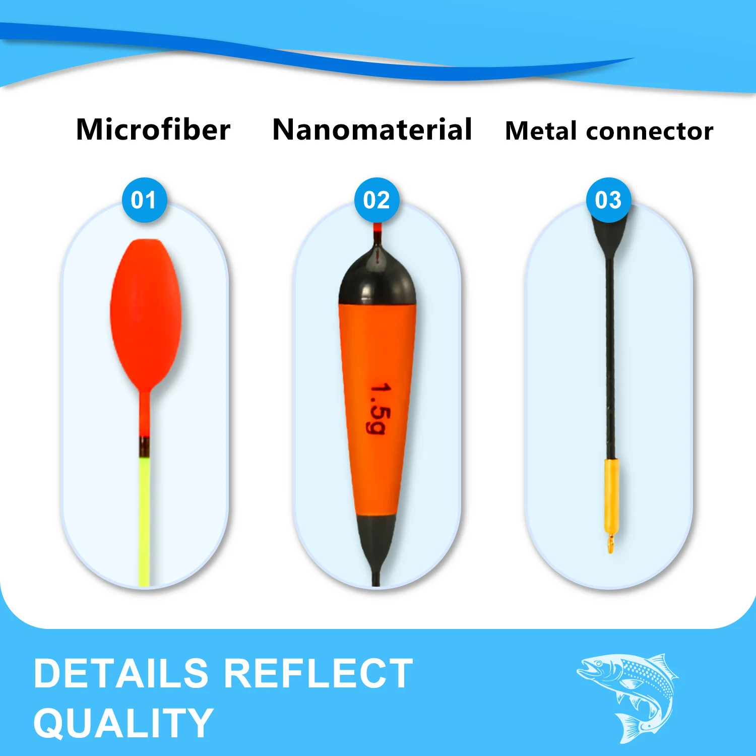 Juego de flotadores de Pesca EVA, 10 unidades, 1,5-5g, flotador de señuelo de profundidad ajustable, 10 colores, aparejos de Pesca de hundimiento rápido - imagen 3
