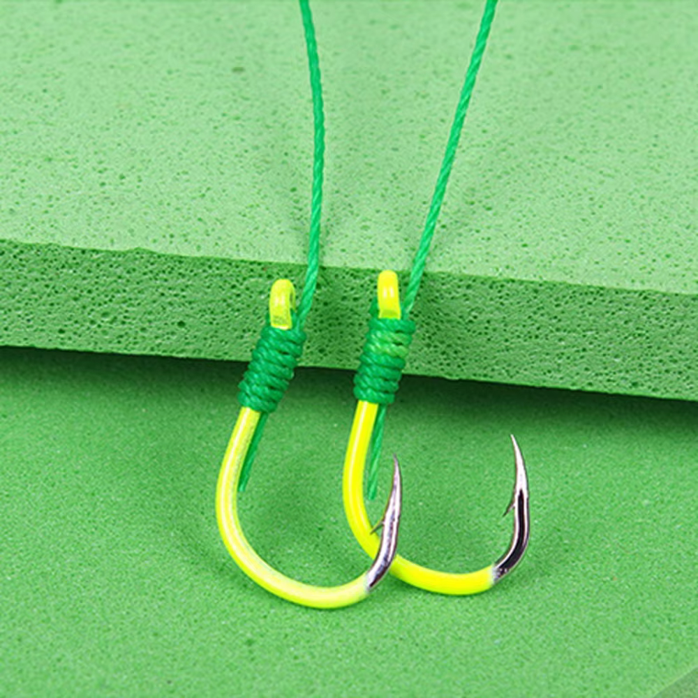 Accesorio de pesca, sedal de pesca Anzol, anzuelos de carpa con línea de PE, anzuelo de púas, anzuelos de pesca de carpa, anzuelo de línea de pescado, doble gancho - imagen 2