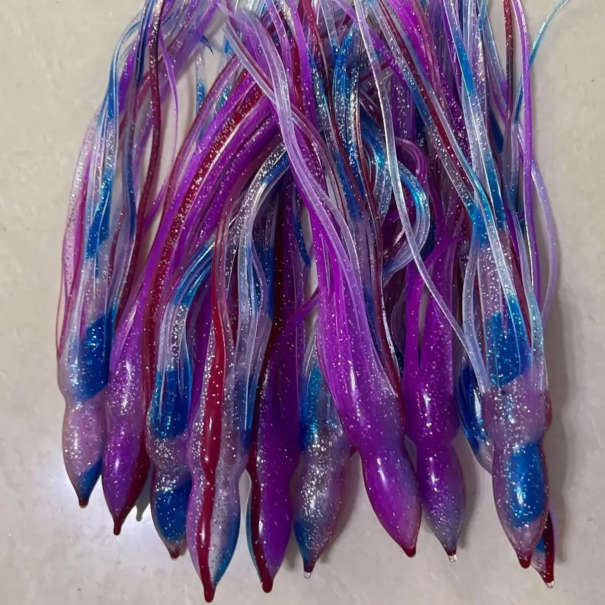 10 colores 15cm 18cm 21cm Trolling pulpo calamar faldas suaves Marlin atún Wahoo reemplazo suave faldas aparejadas juego grande señuelo de pesca