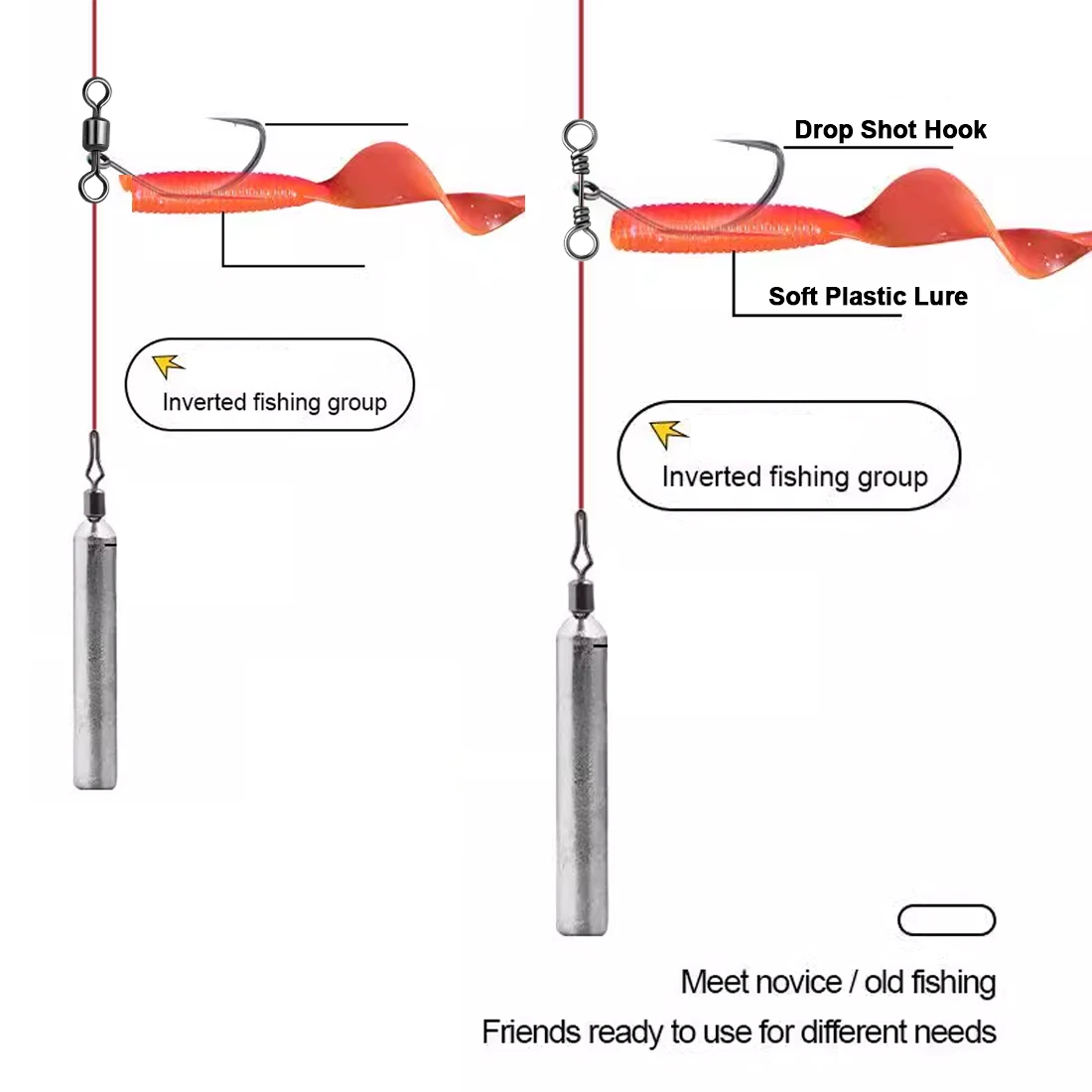 FishTrip-anzuelo de tiro giratorio, anzuelo de señuelo suave, anzuelo de gusano, anzuelo de lubina, accesorios de pesca - imagen 4