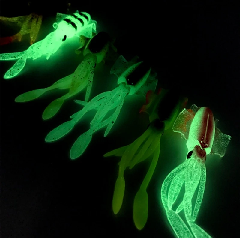 ALASICKA 7g 10CM luminoso UV plantilla de calamar suave pesca de calamar señuelo de curricán para pesca en el mar barco pesca Wobblers cebo Rockfishing - imagen 3