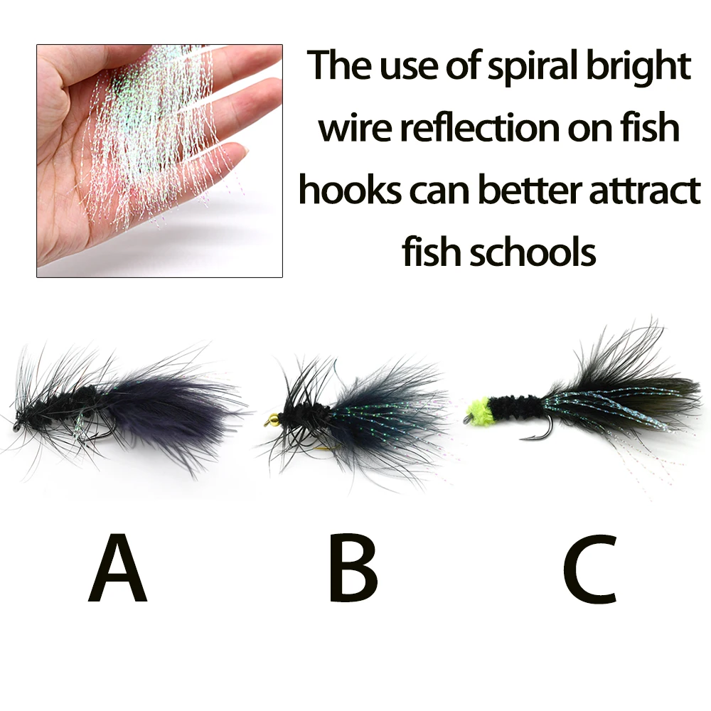 8 unids/caja serpentinas trucha pesca con mosca moscas señuelos - imagen 5