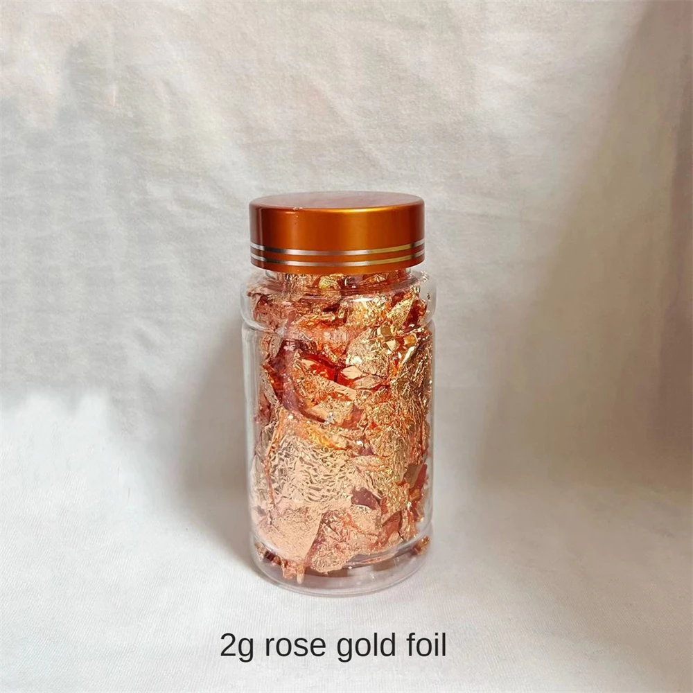 Accesorios para decoración de uñas, lámina de cobre dorado y plateado, lentejuelas, purpurina, hoja de escama, papel de aluminio a granel para decoración de manicura dorada - imagen 3