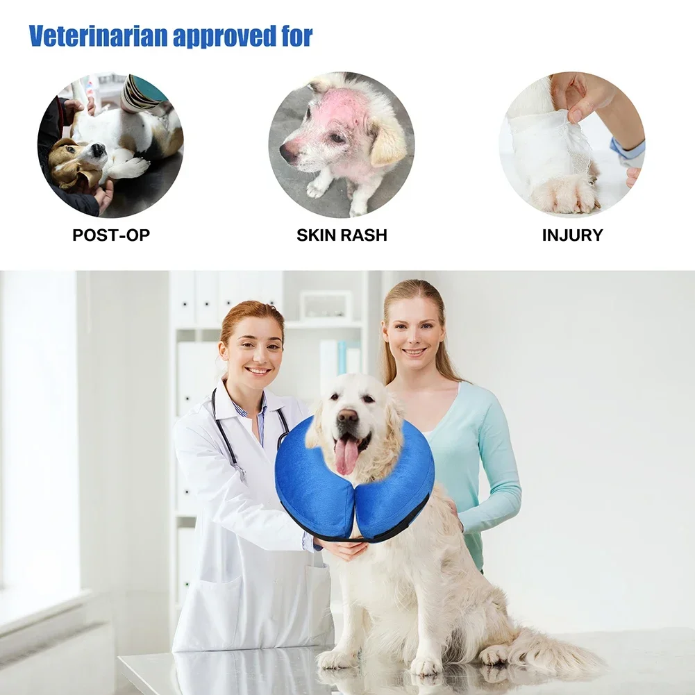 Conos para perros después de la cirugía, Collar protector inflable para perros, Collar de recuperación para mascotas, cono suave para mascotas para perros pequeños, medianos o grandes, gatos - imagen 5
