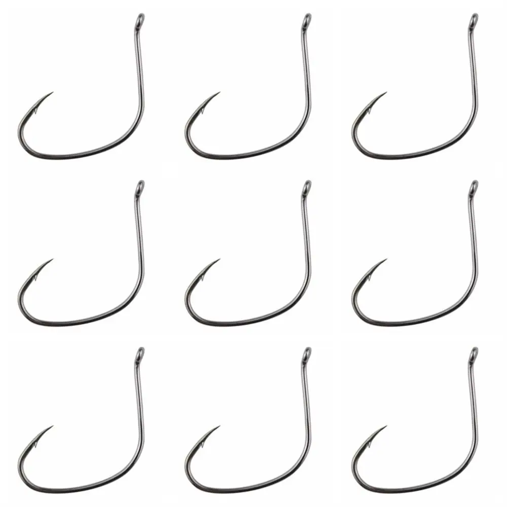 Anzuelos de pesca de gran espacio de acero de alto carbono, gancho de púas, anzuelos de aparejo, gusano de fuerte resistencia, trucha, lubina - imagen 2