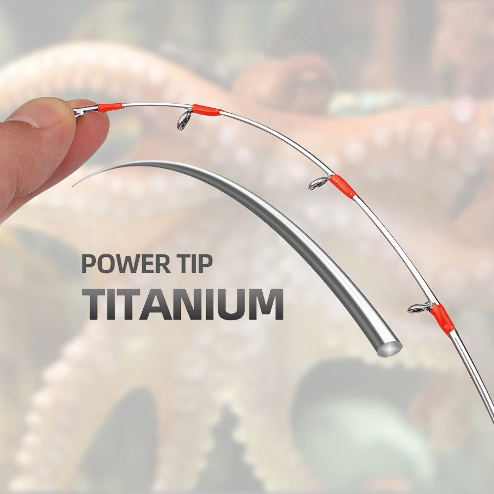 ROLLFISH 1,55/1,75 m puntas dobles de titanio pulpo calamar cuttle caña de pescar de fibra de carbono 9:1/8:2 acción barco de agua salada caña de Jigging - imagen 3