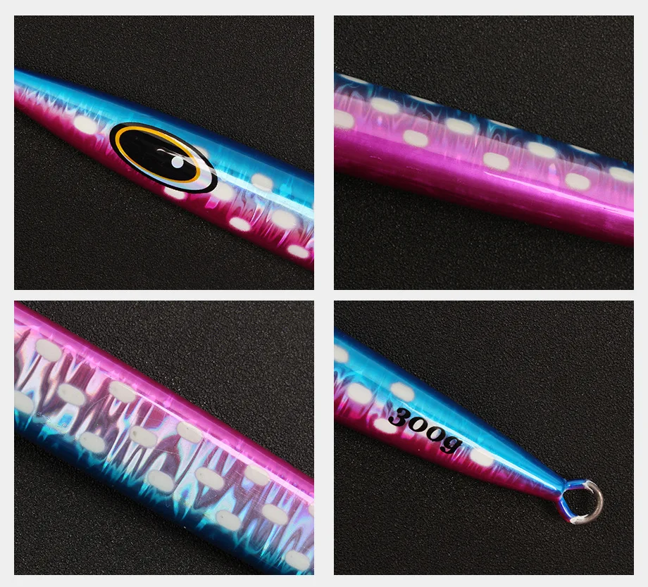 Señuelo de pesca de plantilla de Metal, cebo duro Artificial para pesca de mar, de 100-400g, velocidad de Jigging lento profundo, de agua salada para atún, 2 piezas - imagen 5