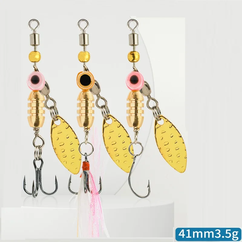 Señuelo de Pesca giratorio, cebo duro de Metal con lentejuelas, anzuelos de plumas, 3,5g/4,5g/7g/9g/12g, 1 unidad - imagen 3